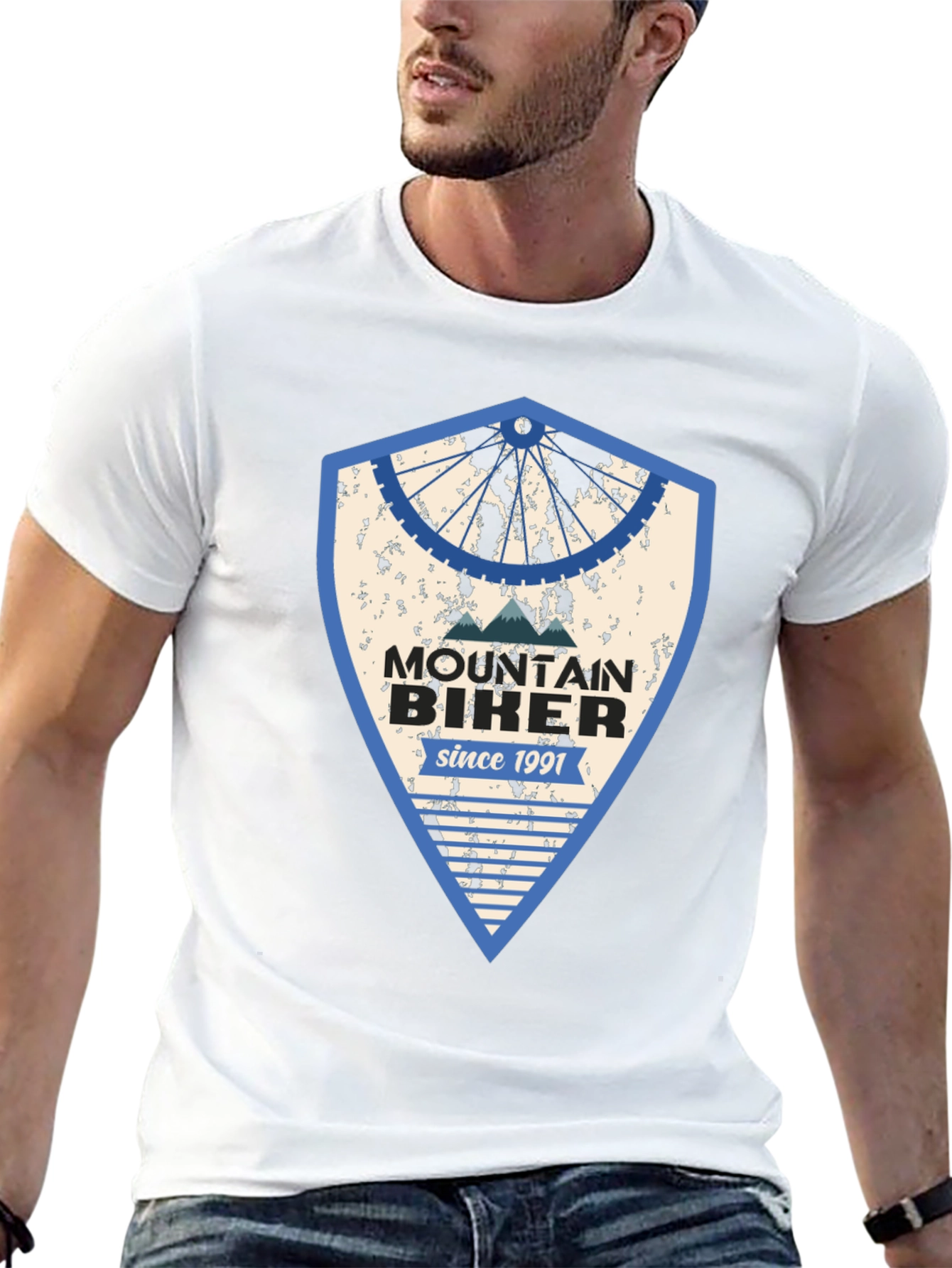 Black Mountain Biker Since 1991 Black Graphic Tee view 13