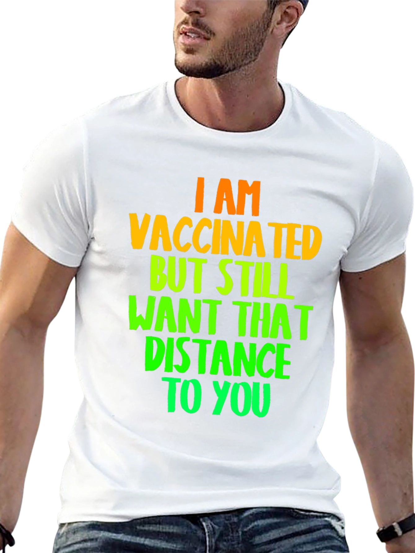 Black Vaccinated Distance T-Shirt view 13
