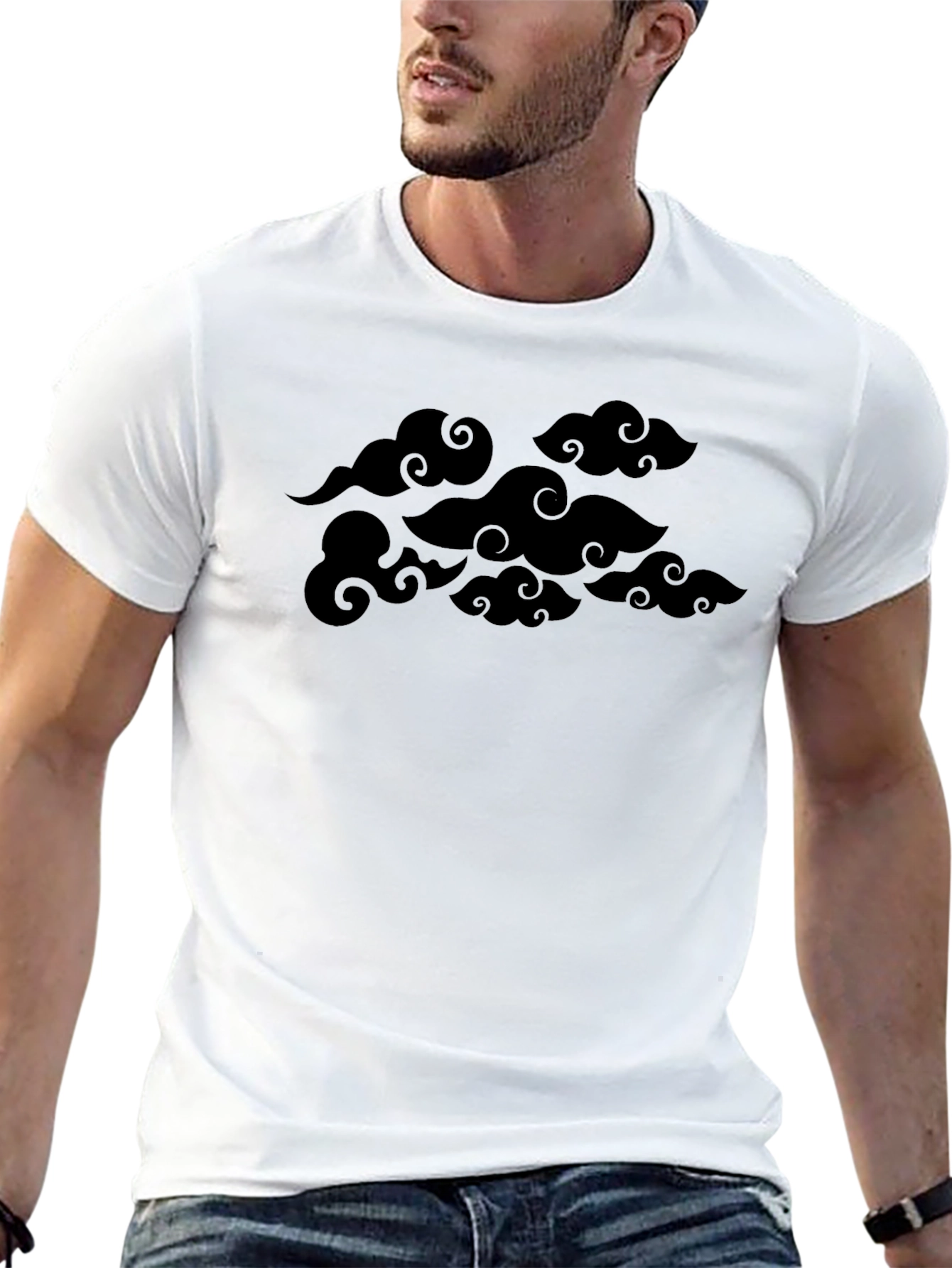 Black Black Cloud Graphic T-Shirt - Modern Style view 13