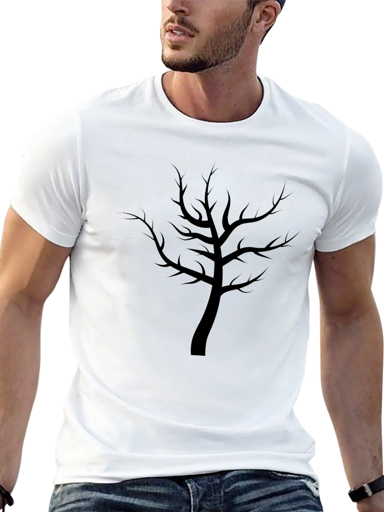 Black Black Tree Graphic Tee - Men's Short Sleeve Casual Shirt view 13