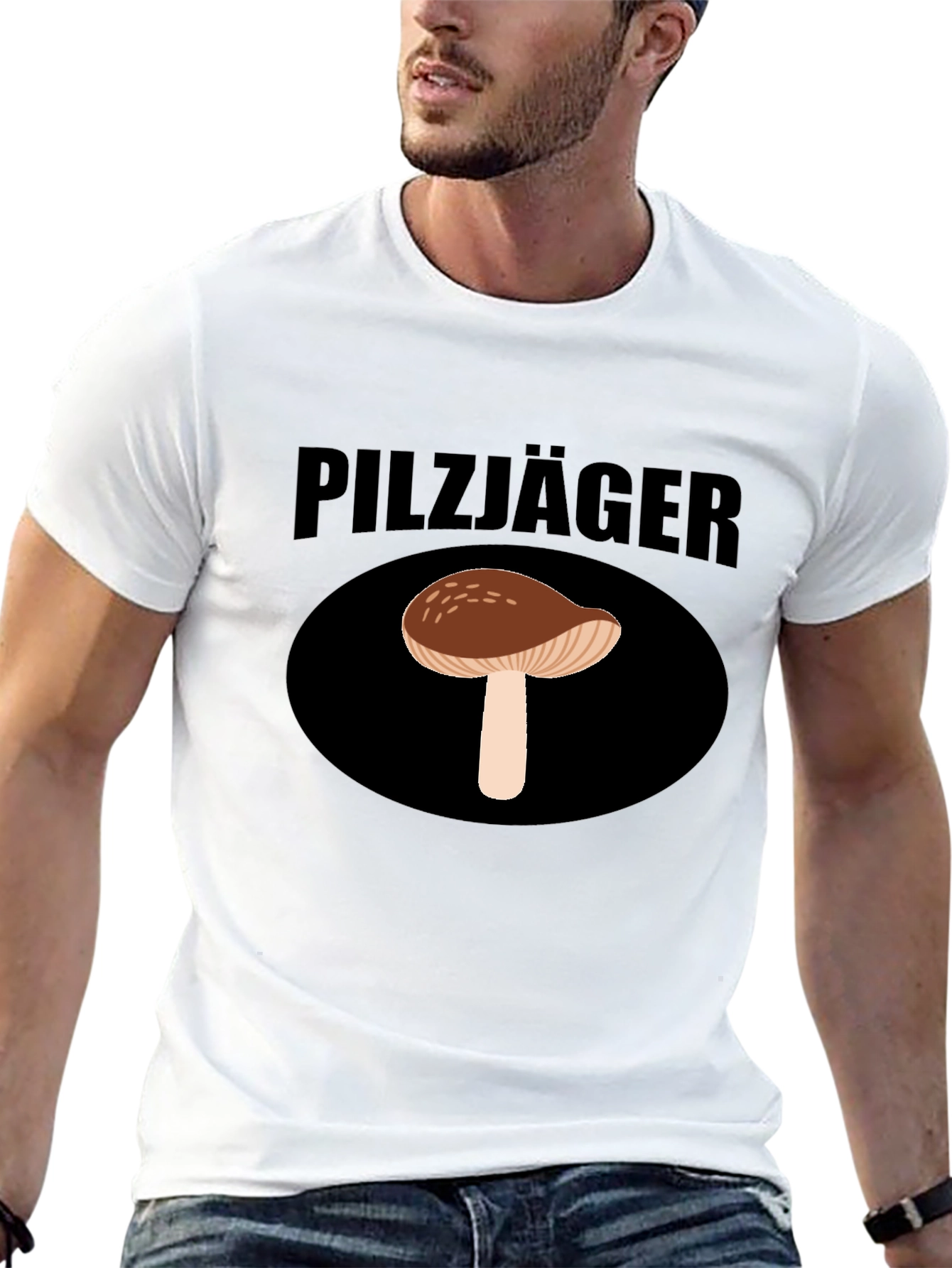 Pilzjäger Mushroom Hunter Graphic Tee - Black - 13