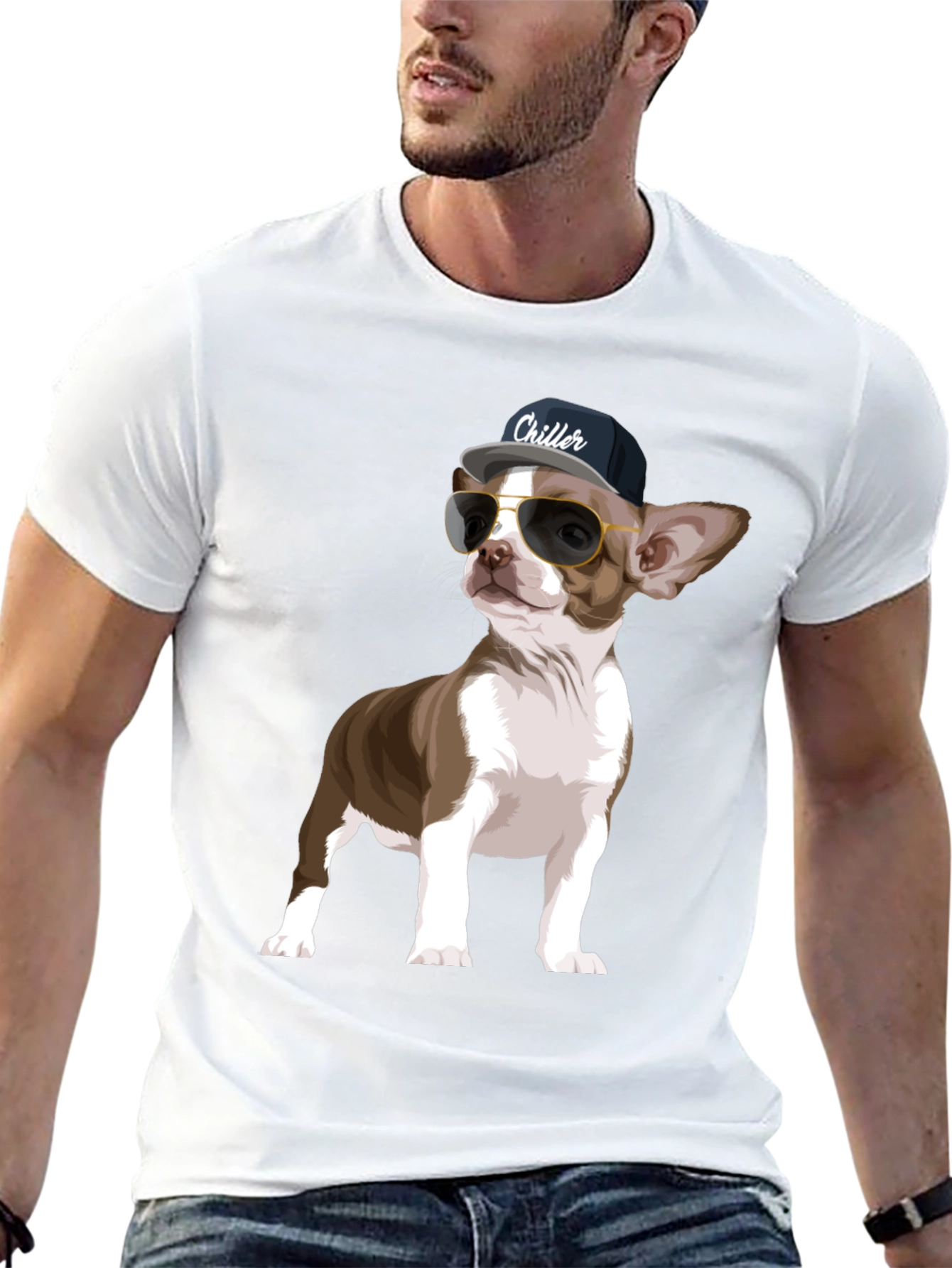 Black Cool Chihuahua Graphic T-Shirt view 13