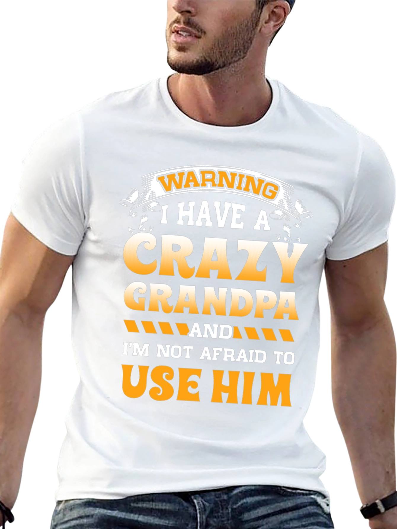 Black Crazy Grandpa T-Shirt - Warning Graphic Tee view 13