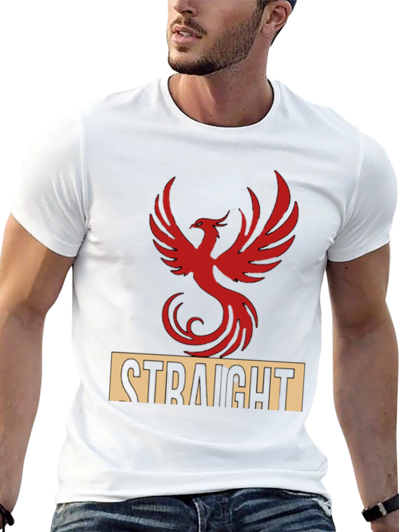 Black Straight Phoenix Graphic Tee - Bold Statement T-Shirt view 13