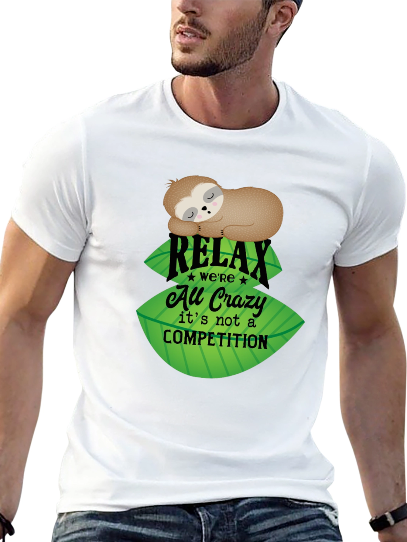 Black Relax Sloth Tee - No Competition view 13