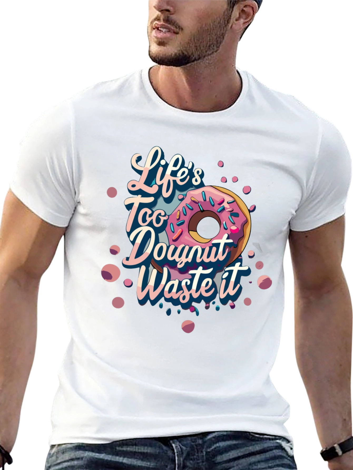 Black Life's Too Doughnut Waste It Graphic Tee view 13