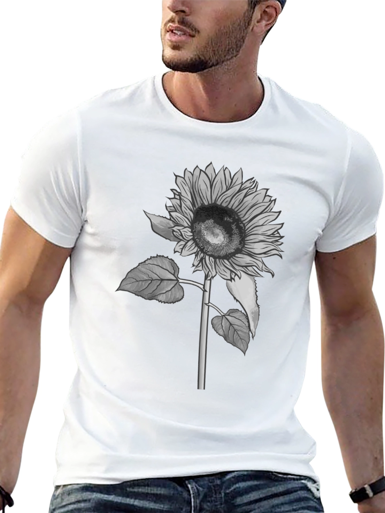Black Sunflower Graphic T-Shirt - Black Casual Tee view 13