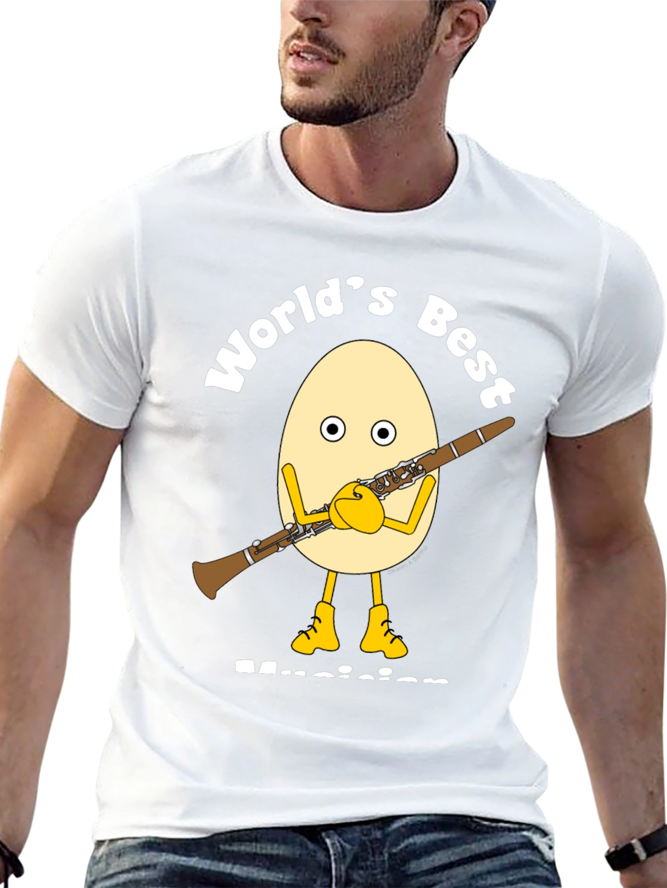 Black World's Best Musician Egg Humor T-Shirt view 13