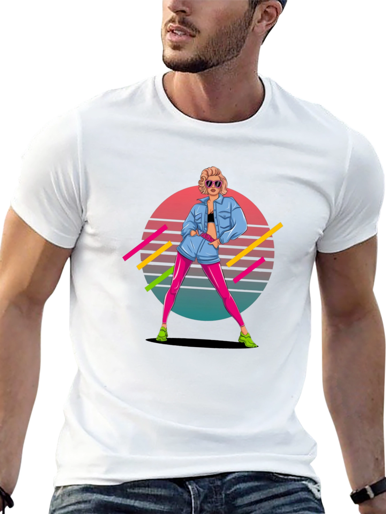 Black Retro 80s Graphic Tee - Pop Culture Style view 13