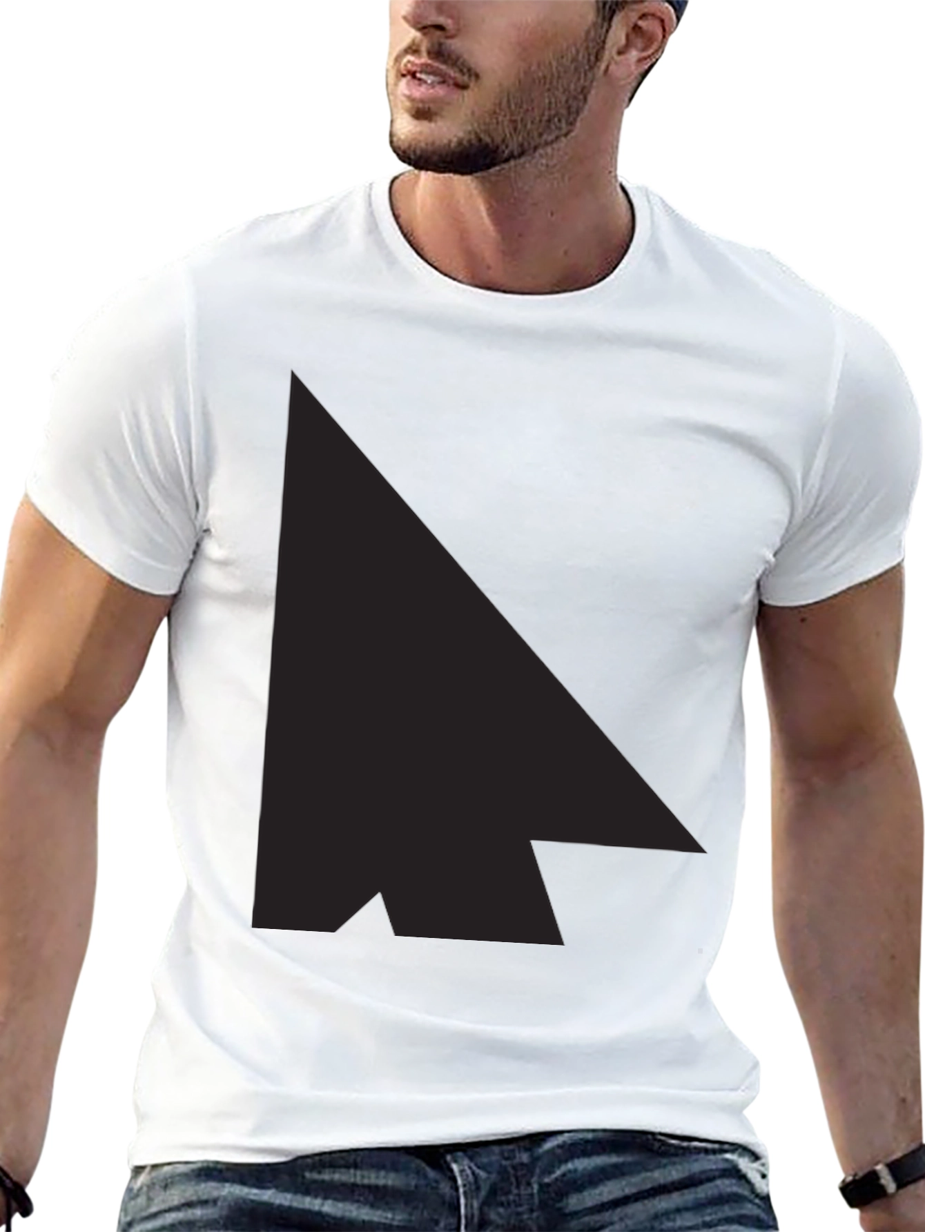 Black Stylish Black Graphic Tee - Modern Minimalist Design view 13