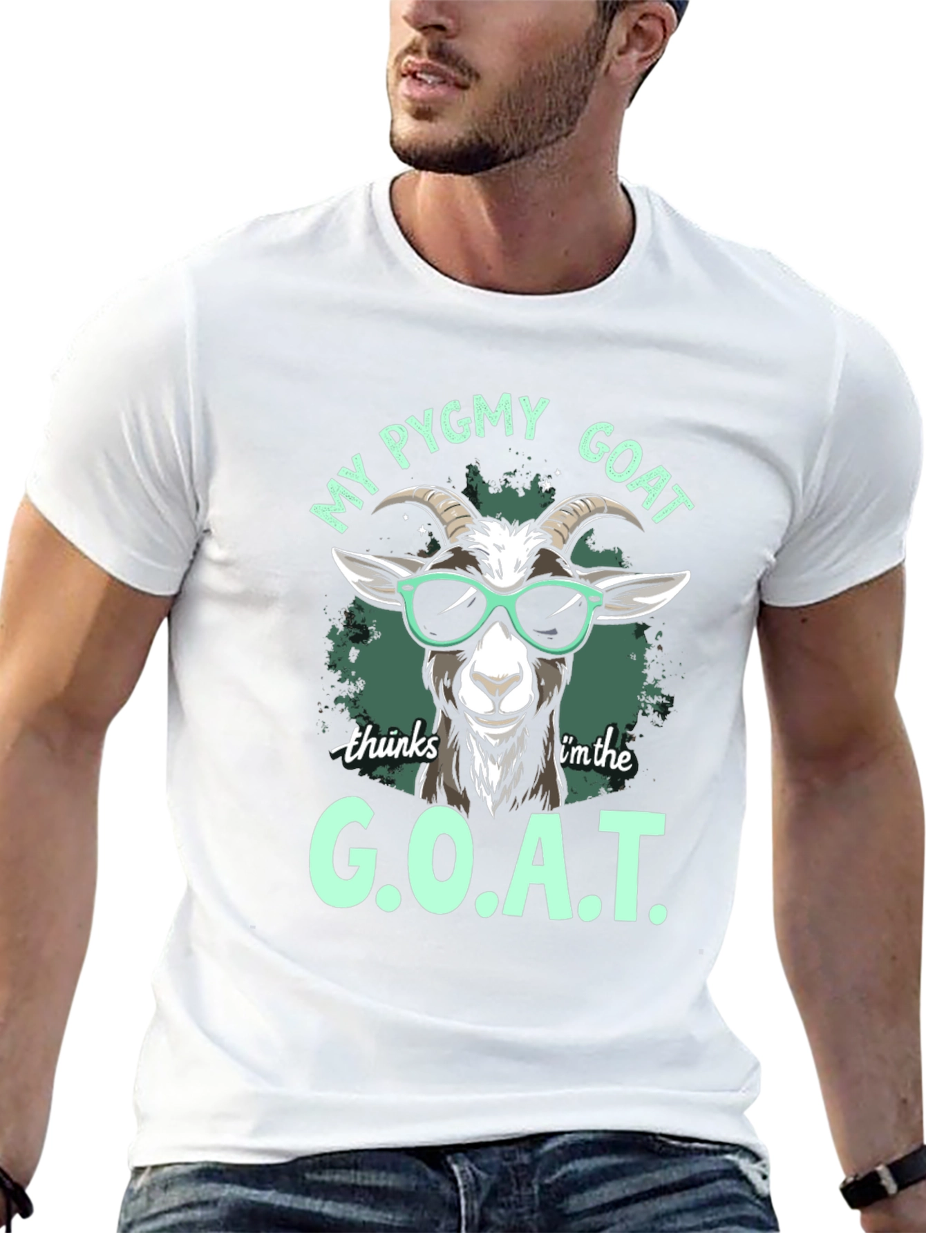 Black My Pygmy Goat Thinks I'm the G.O.A.T. T-Shirt view 13
