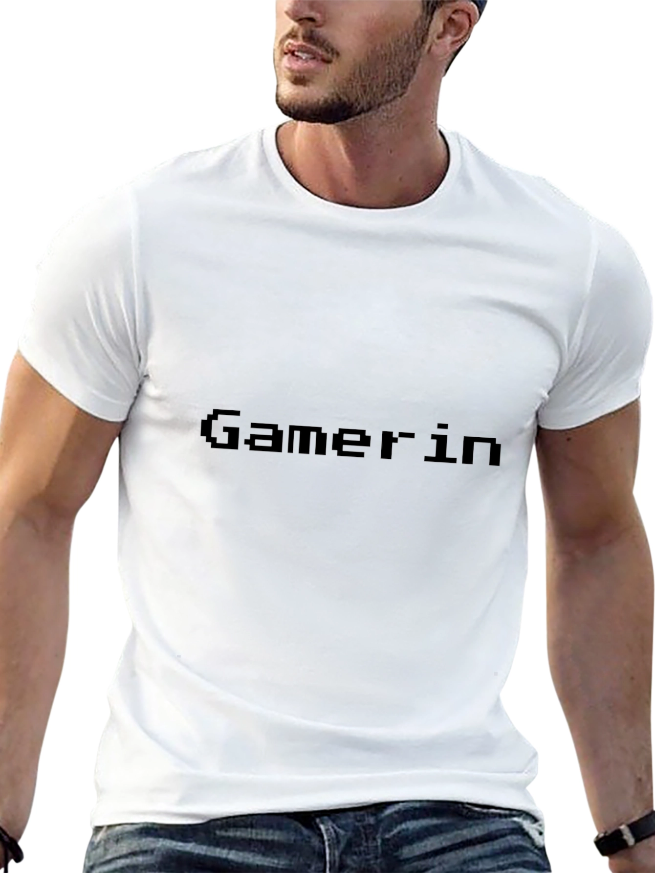 Black Gamerin T-Shirt - Black Pixel Text Tee view 13