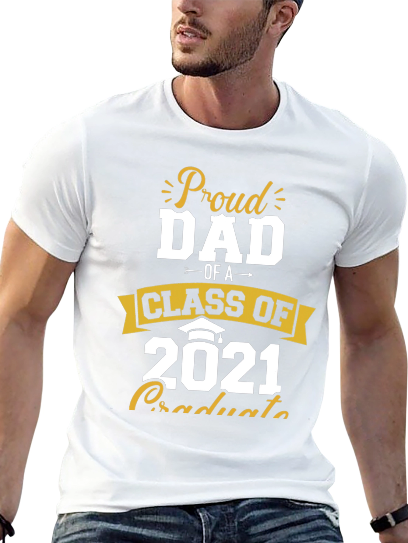 Black Proud Dad Class of 2021 Graduate T-Shirt view 13