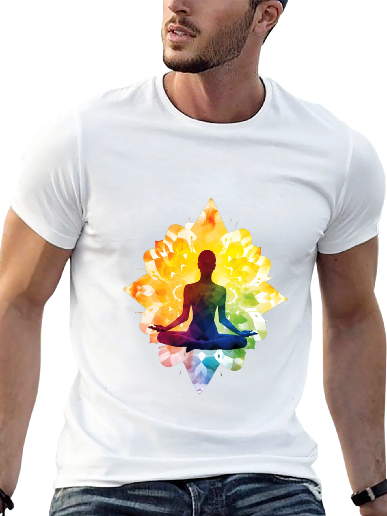 Black Lotus Yoga Silhouette Graphic Tee - Black view 13