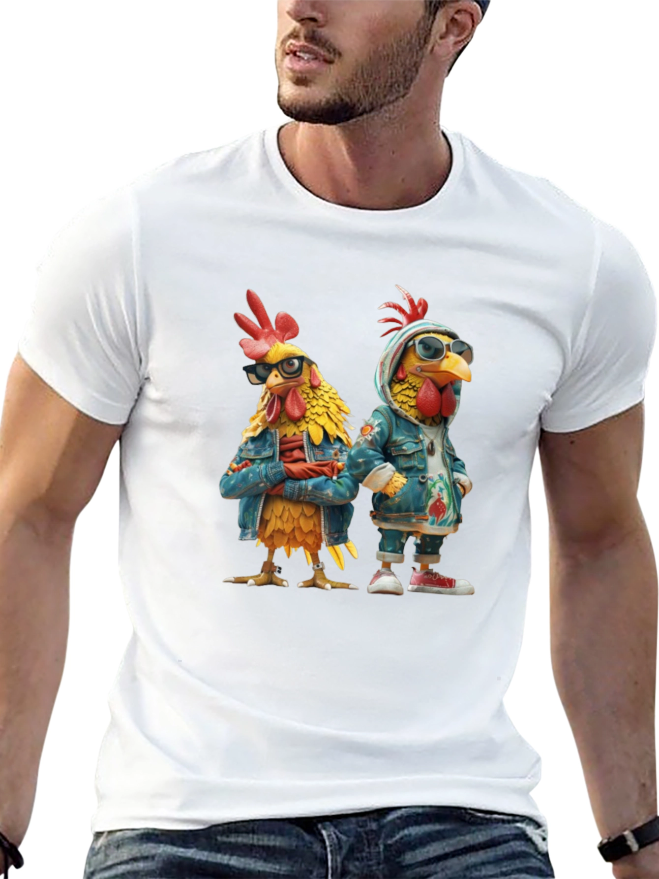 Black Cool Chickens T-Shirt - Urban Style view 13