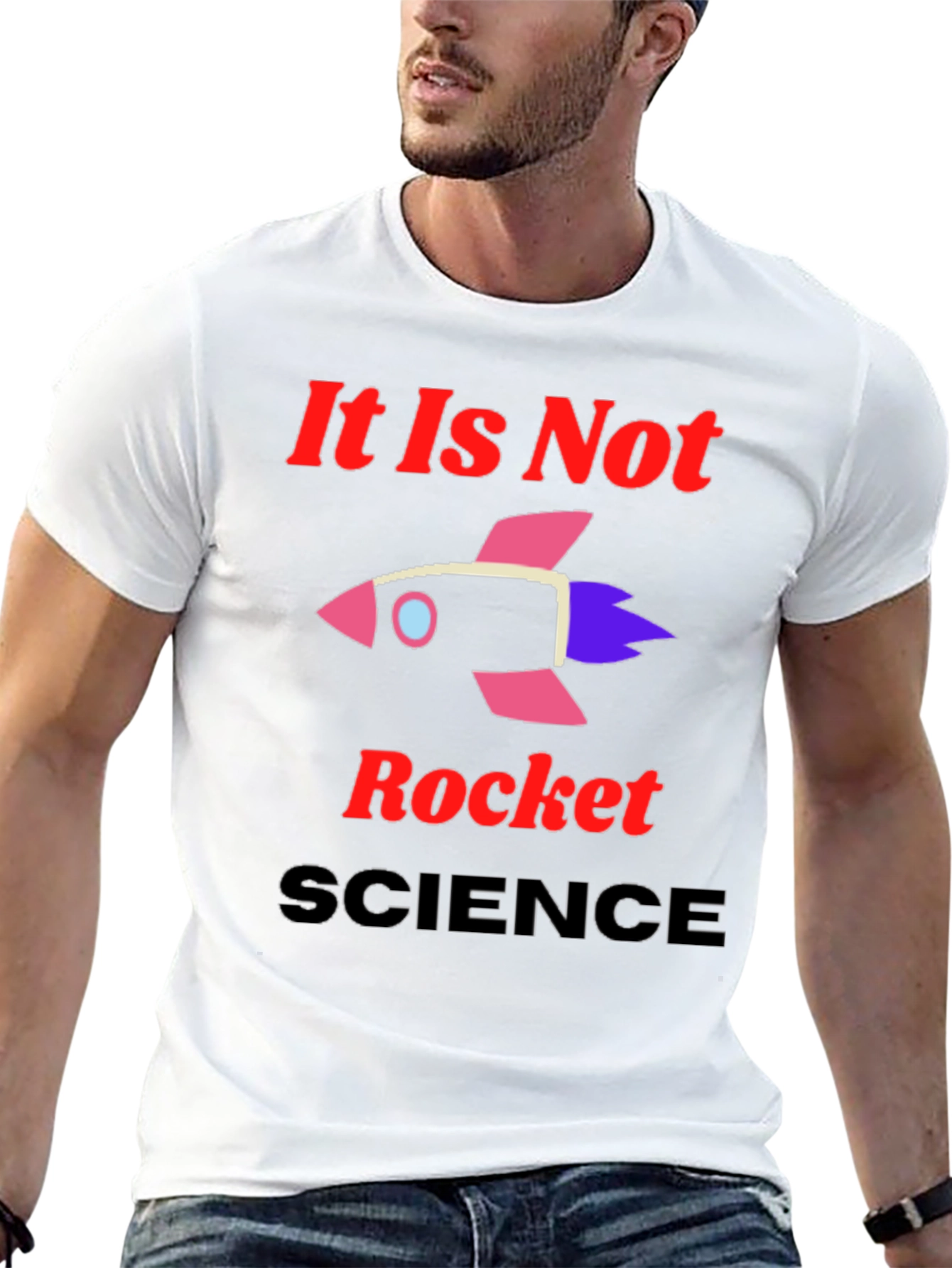 Black It Is Not Rocket Science Graphic T-Shirt view 13