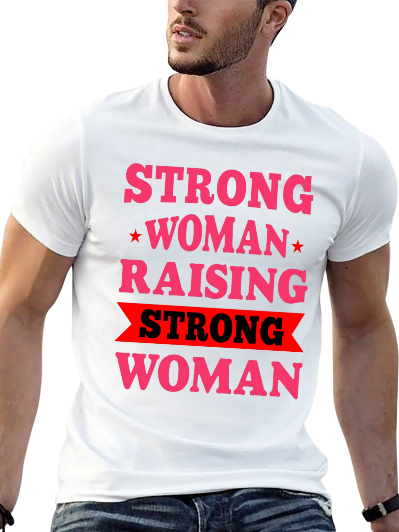 Black Strong Woman Raising Strong Woman Graphic Tee view 13