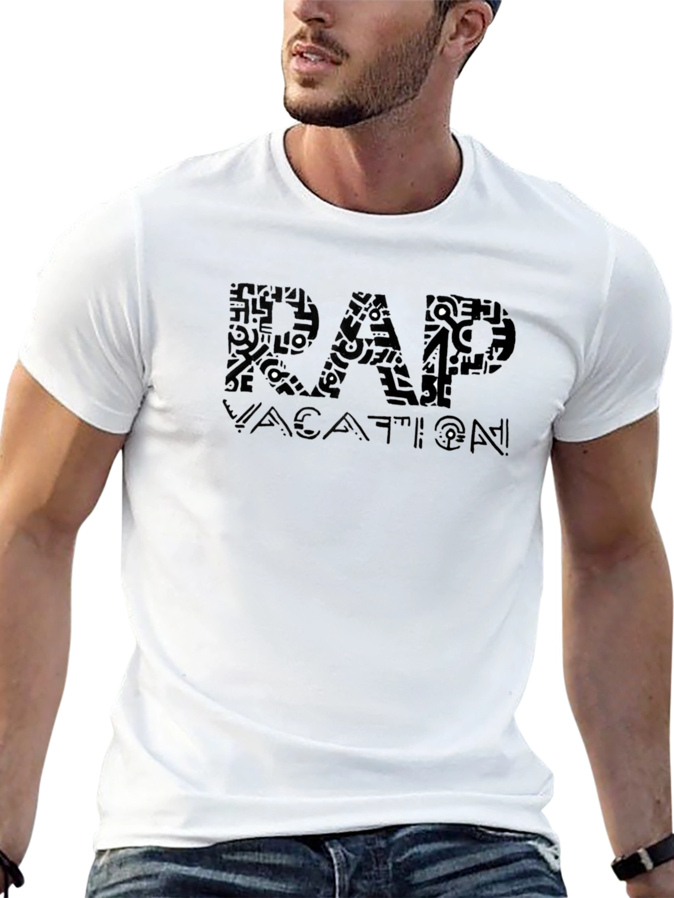 Black RAP Vacation Black Crew Neck T-Shirt view 13