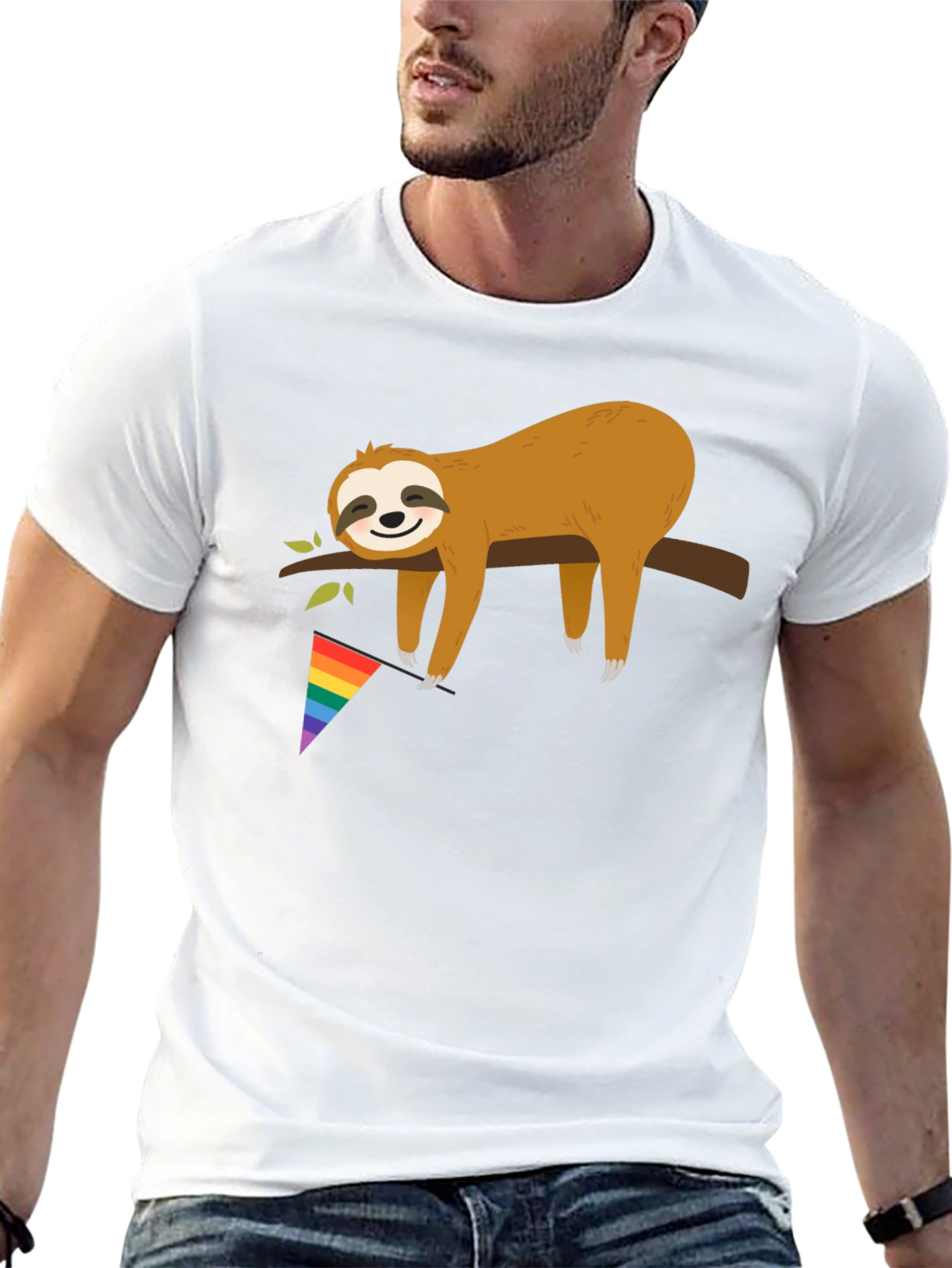 Black Sloth Pride T-Shirt - LGBT Support view 13