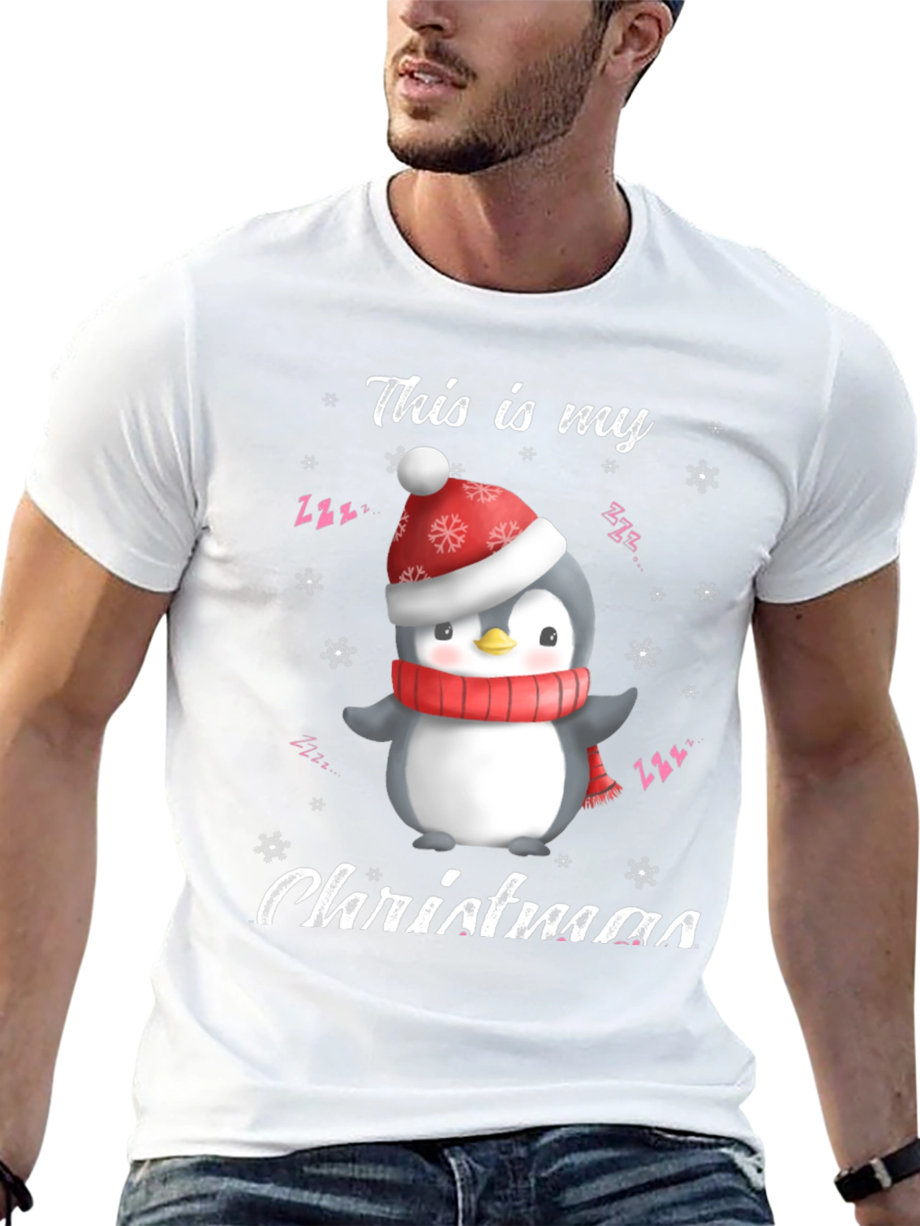 Black Christmas Penguin T-Shirt view 13