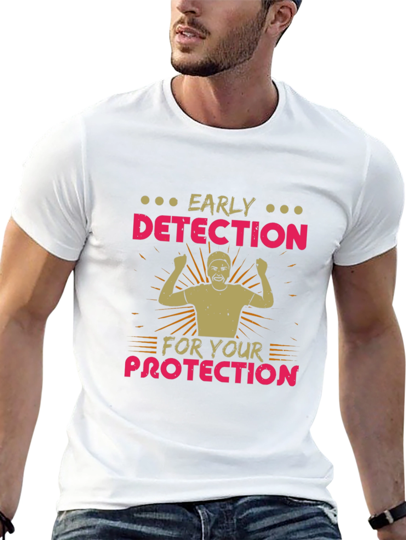 Black Early Detection Protection Black T-Shirt view 13