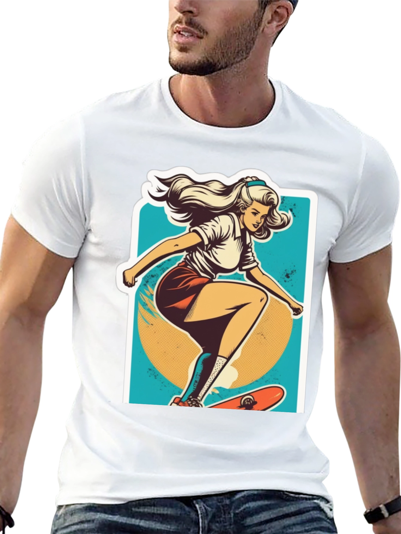 Black Skater Girl Graphic Tee - Cool Retro Style view 13