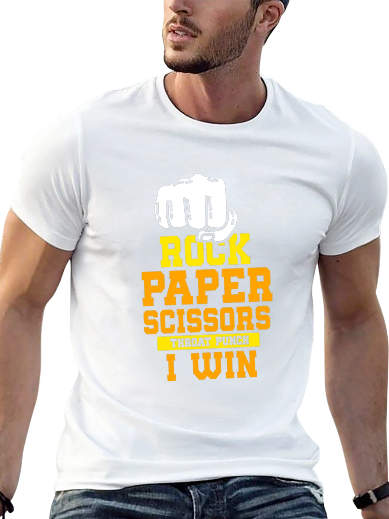 Black Rock Paper Scissors I Win Black T-Shirt view 13