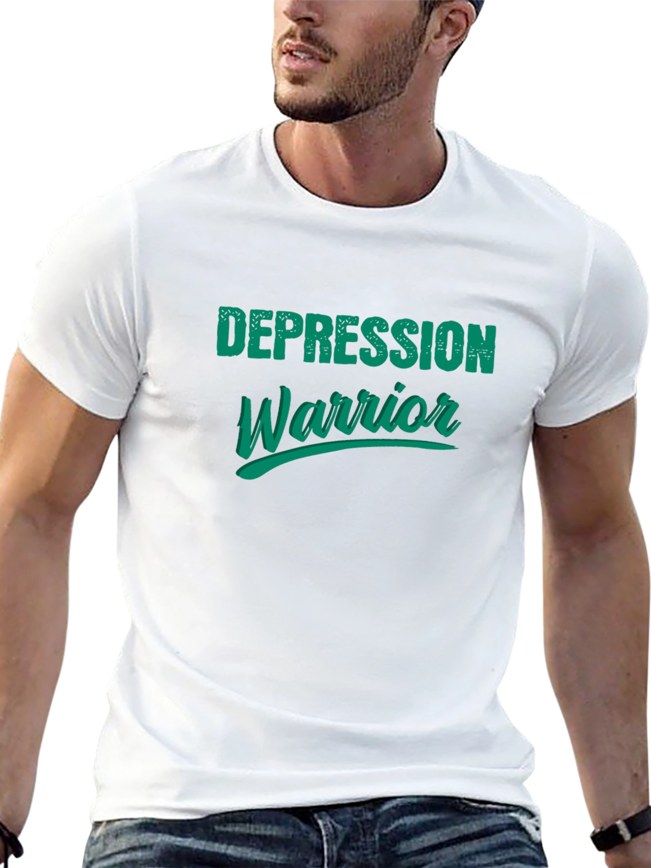 Black Depression Warrior Graphic Tee - Black view 13
