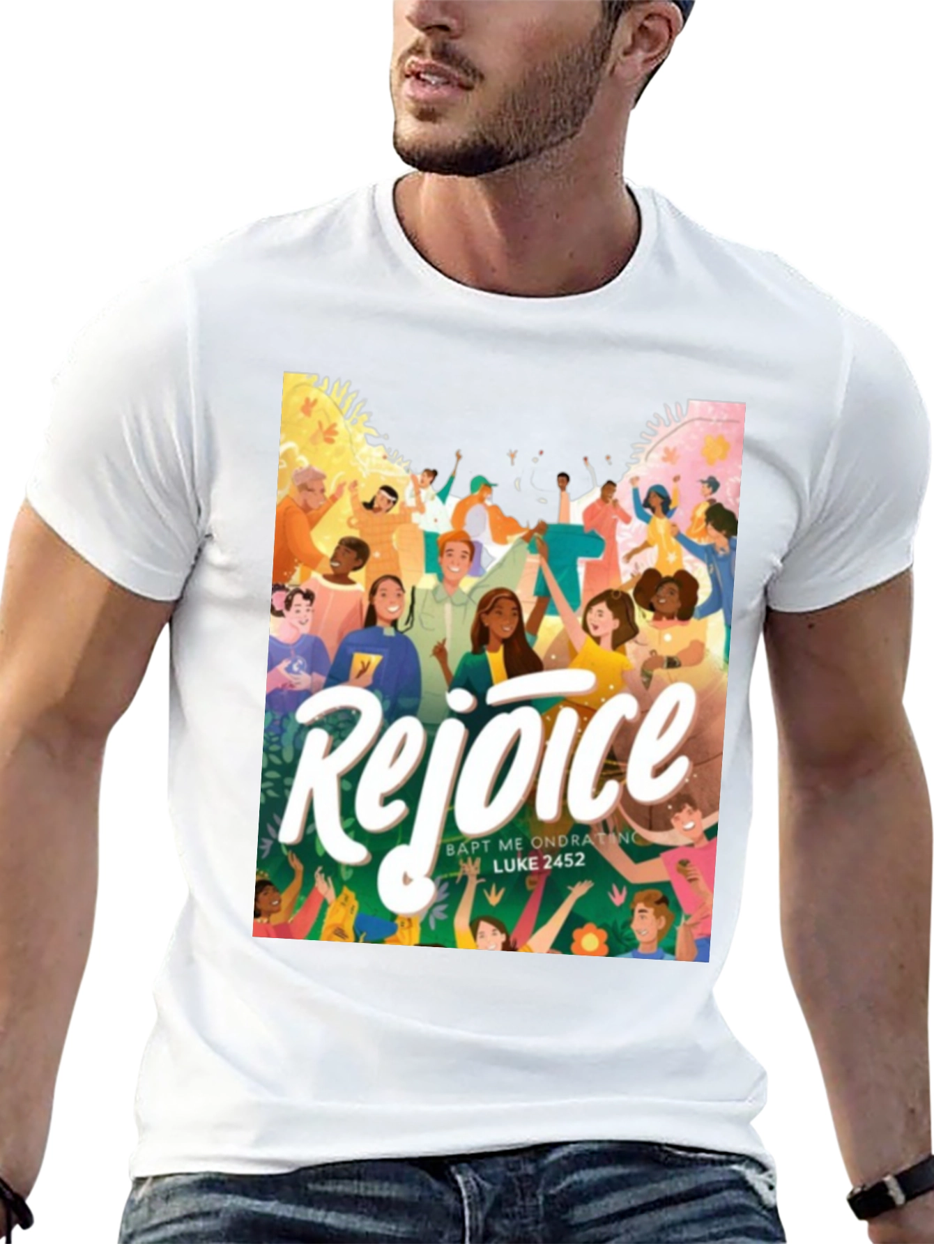 Rejoice Graphic Print T-Shirt - 13