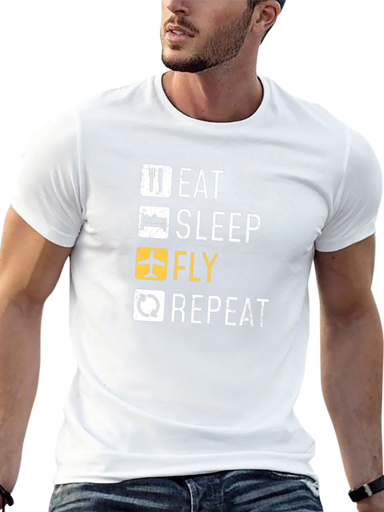 Eat Sleep Fly Repeat Pilot T-Shirt - 13