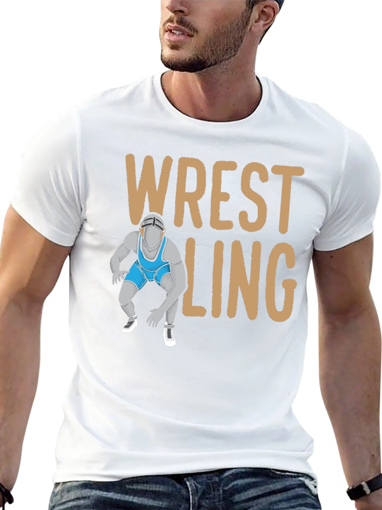 Black Wrestling Graphic T-Shirt view 13