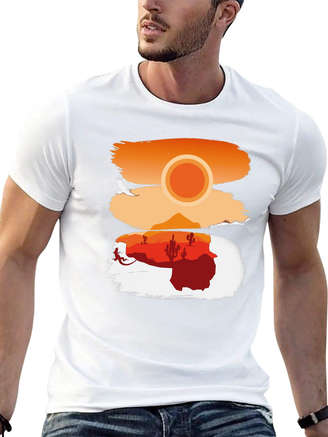 Black Desert Sunset Graphic T-Shirt view 13