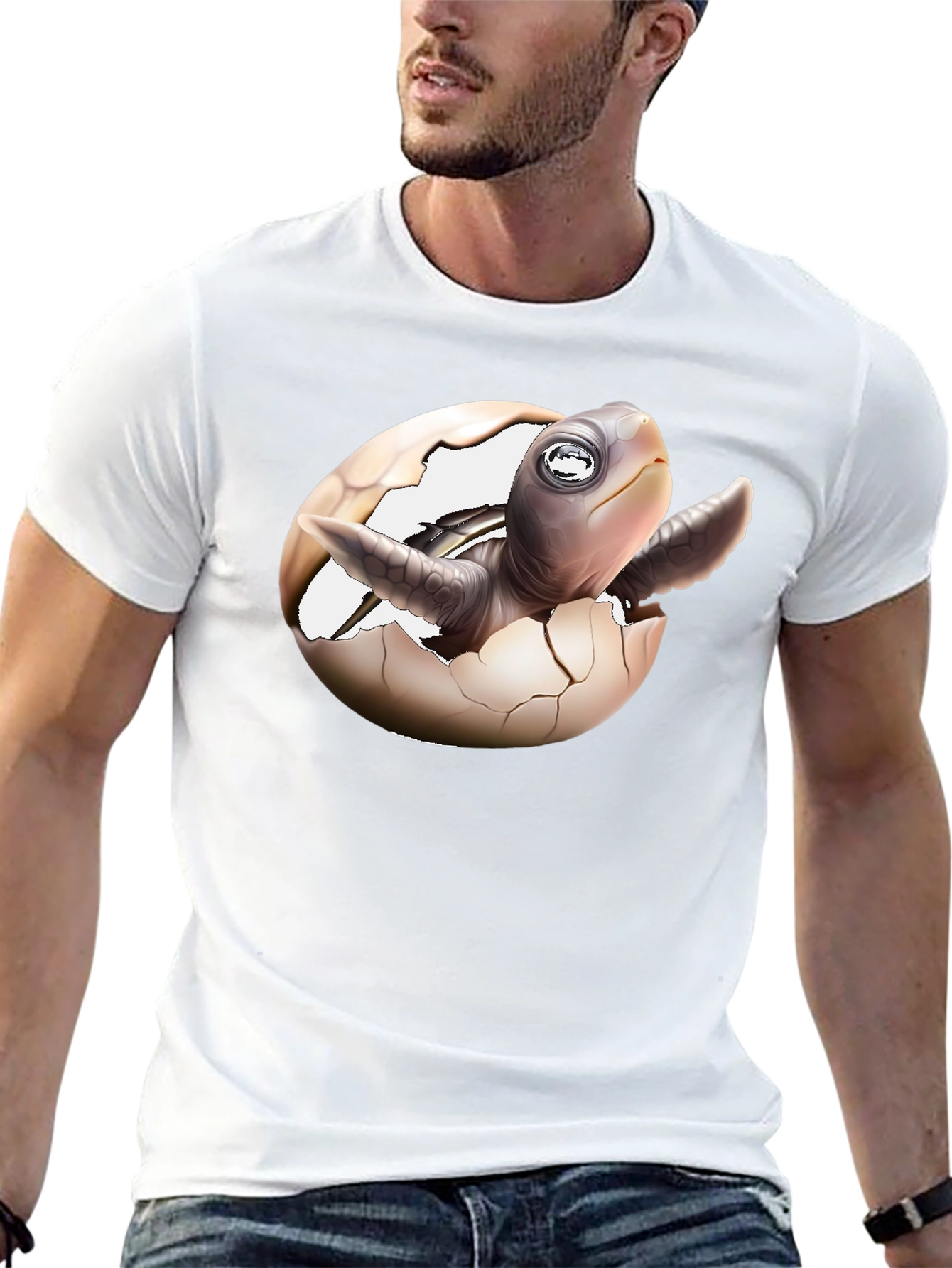 Black Turtle Hatchling T-Shirt - New Life Design view 13
