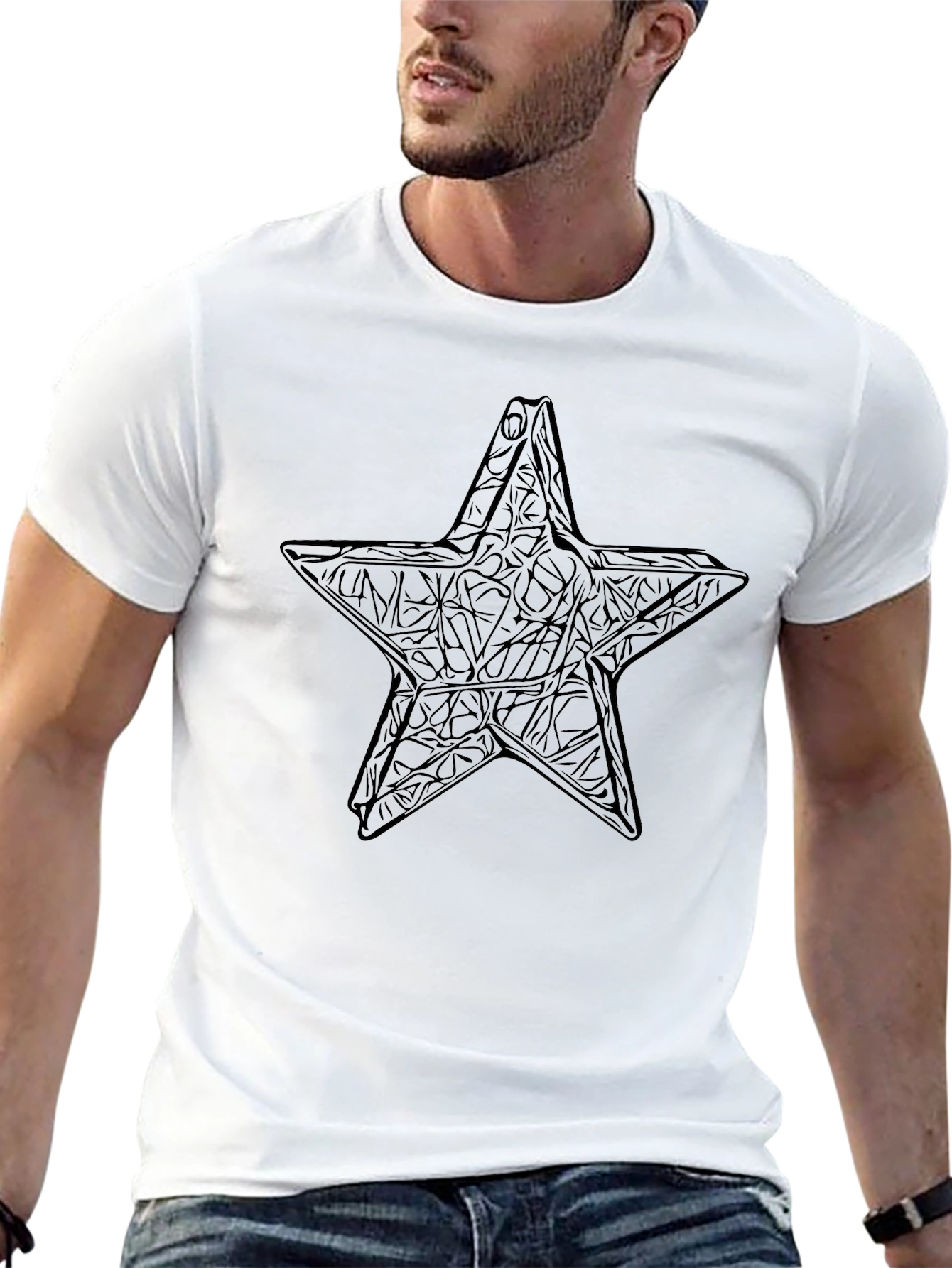 Black Black Star Graphic Tee - Edgy Style view 13
