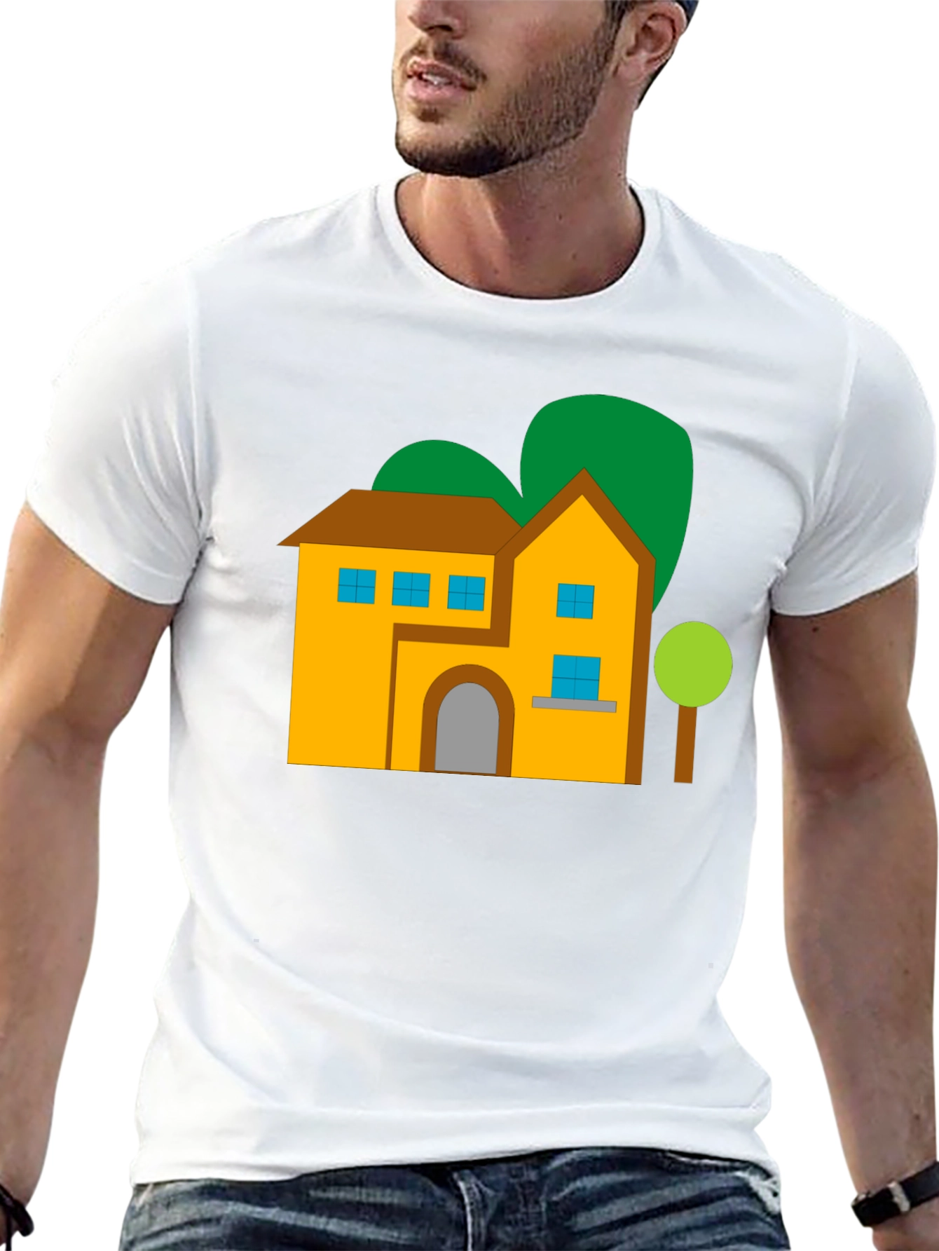 Black House Graphic Tee - Black Cotton Blend Shirt view 13