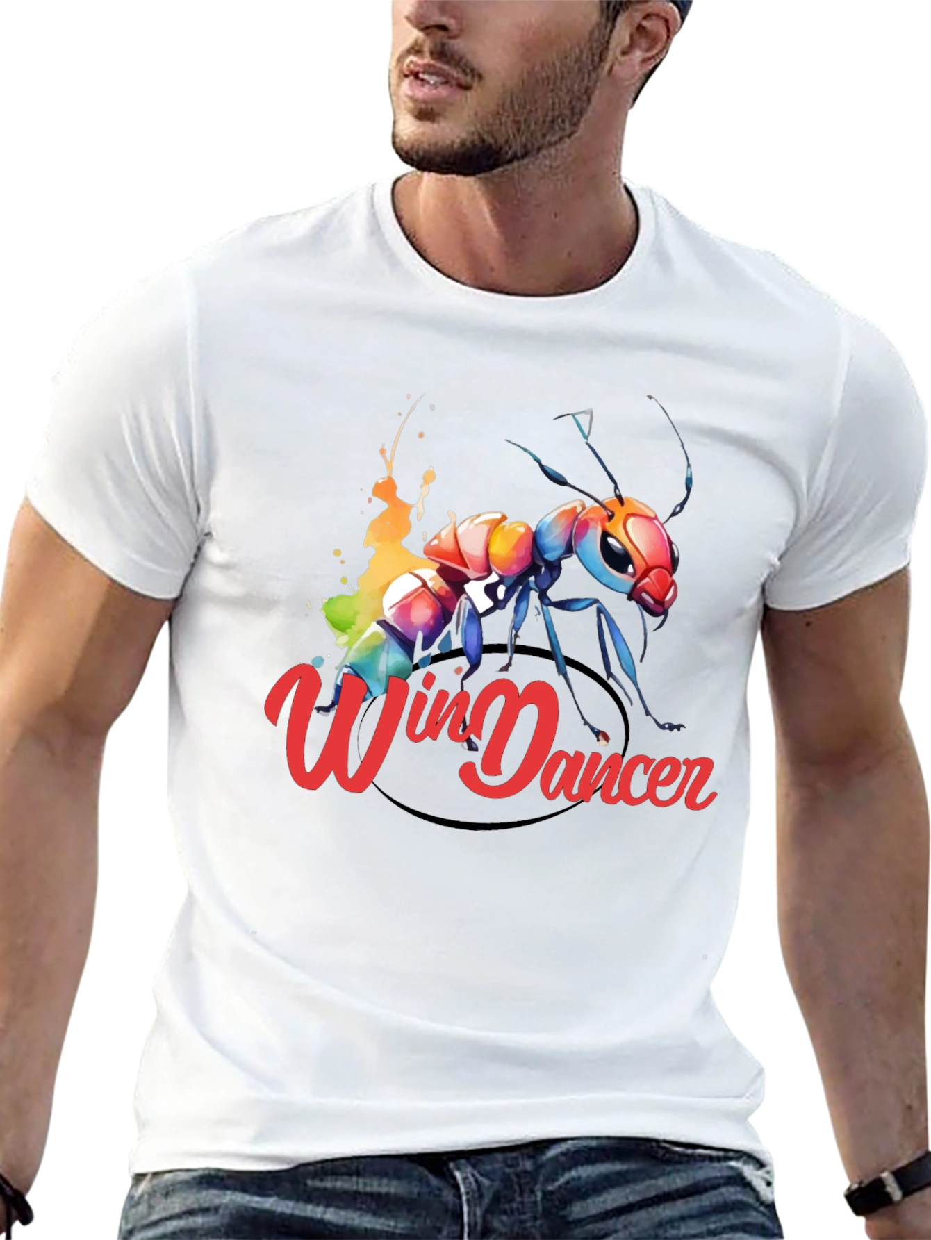 Black Win Dancer Ant Graphic Tee - Unique Design view 13