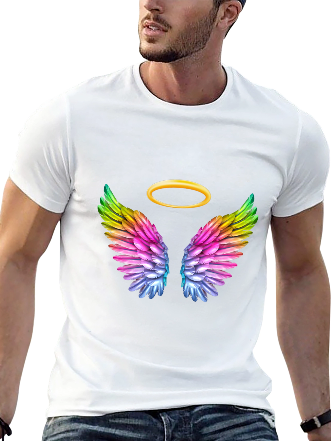 Black Angel Wings Graphic Tee view 13