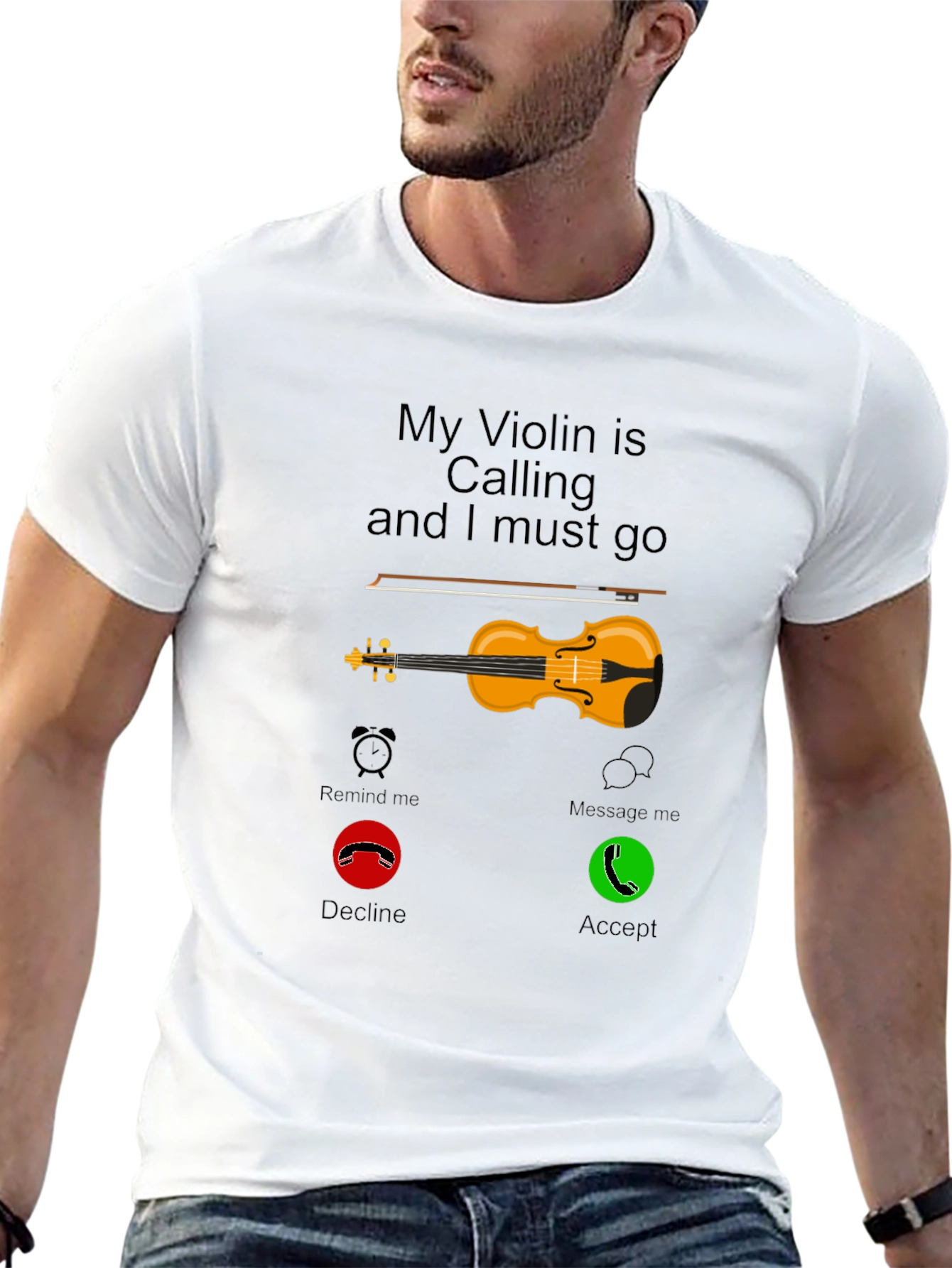 Black Violin Calling T-Shirt - Music Lover Tee view 13