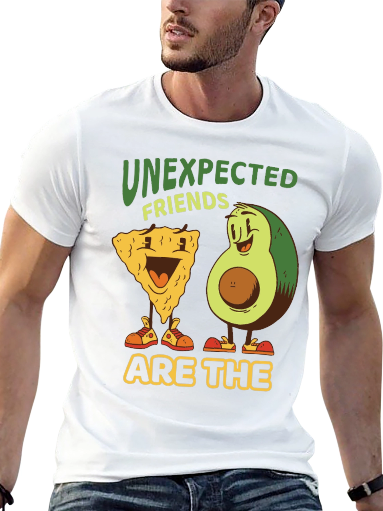 Black Unexpected Friends Graphic Tee - Avocado & Chip view 13