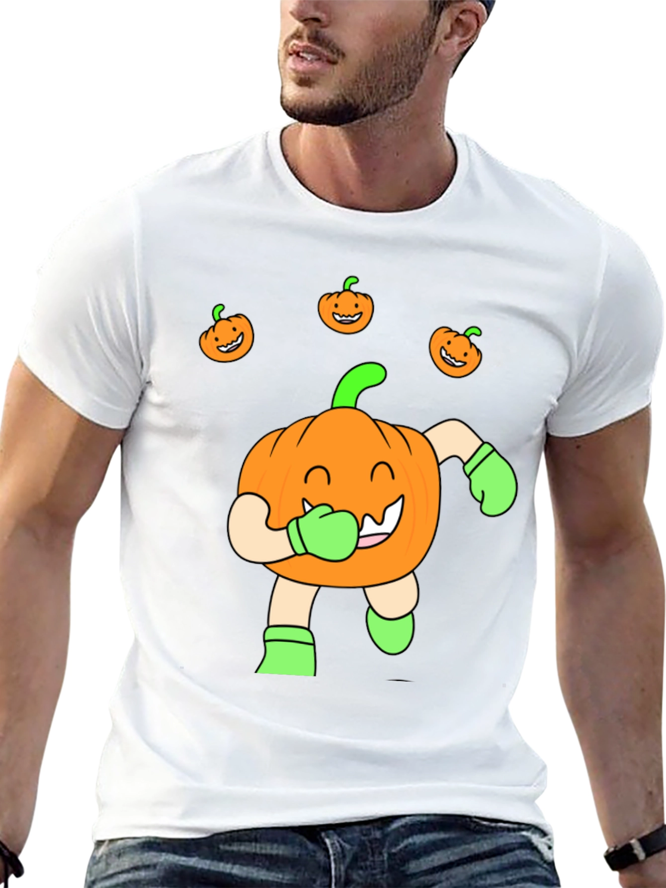 Black Halloween Pumpkin T-Shirt view 13