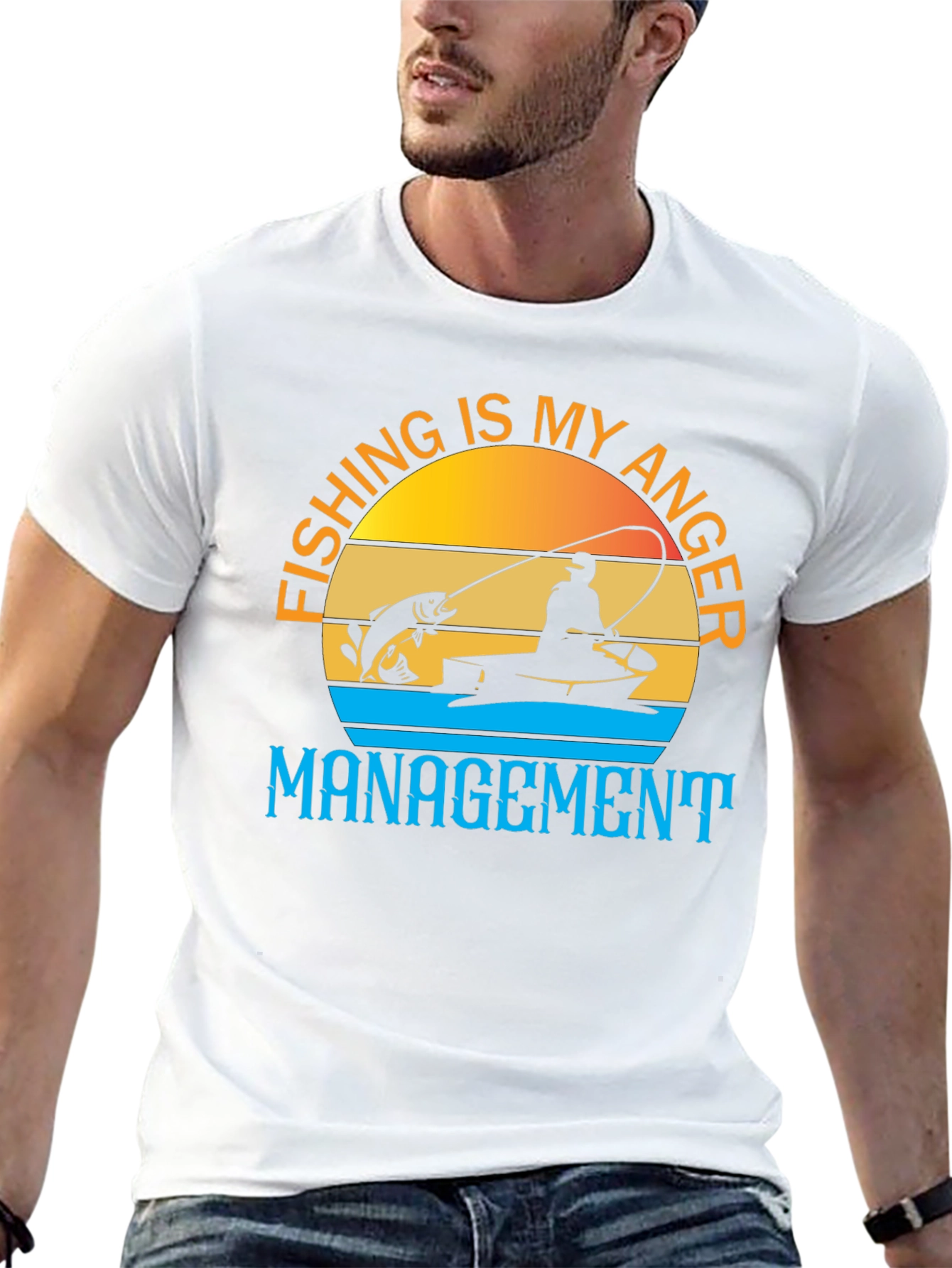 Black Fishing is My Anger Management T-Shirt view 13