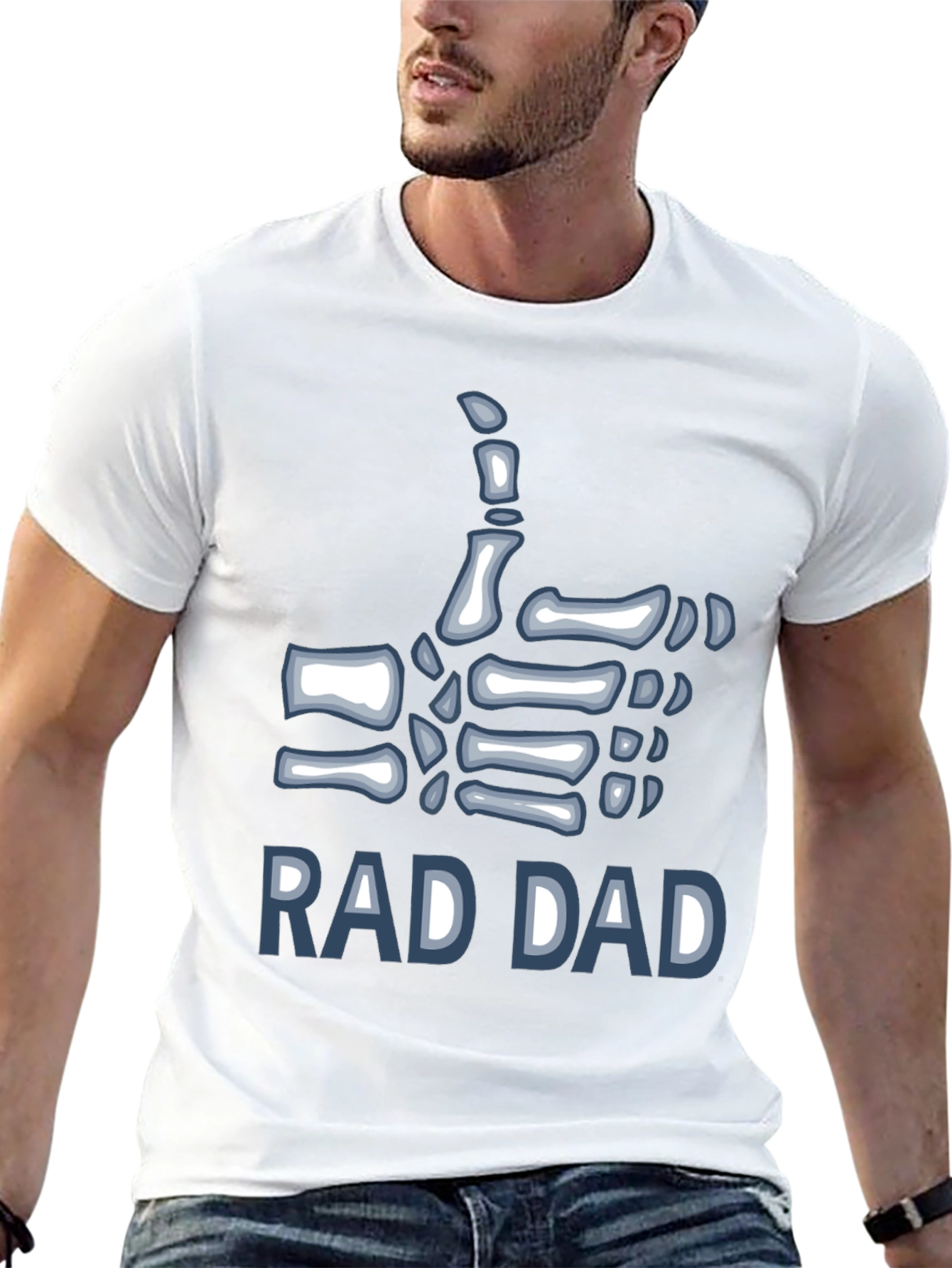 Black Rad Dad Skeleton Hand T-Shirt view 13