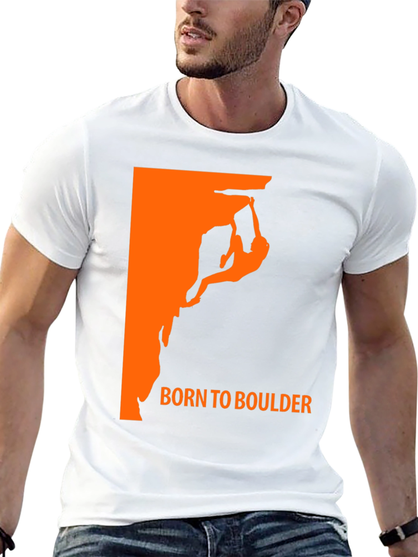 Black Born to Boulder Black Graphic Tee for Rock Climbing Enthusiasts view 13