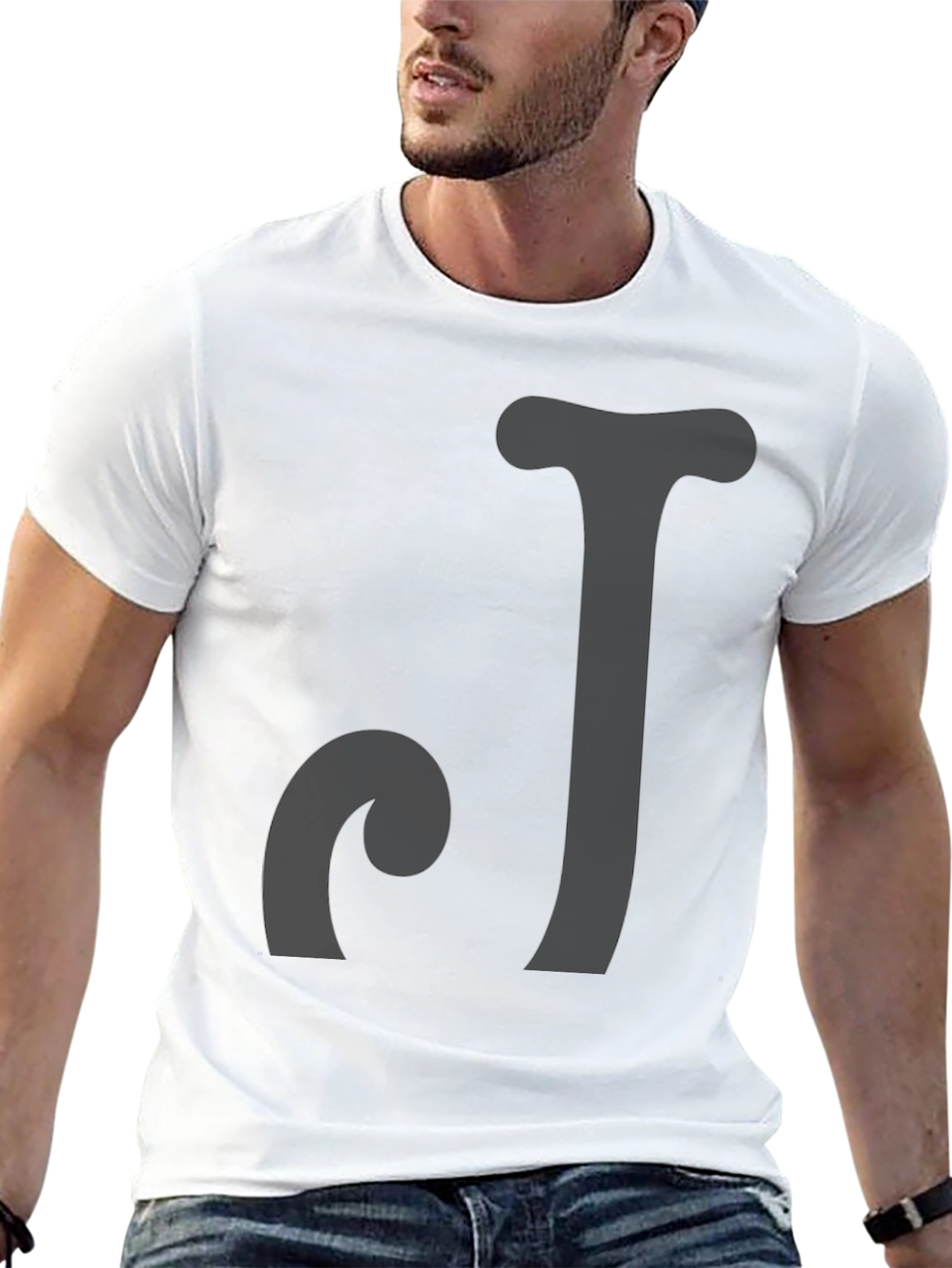 Black Initial 'CJ' Black T-Shirt view 13