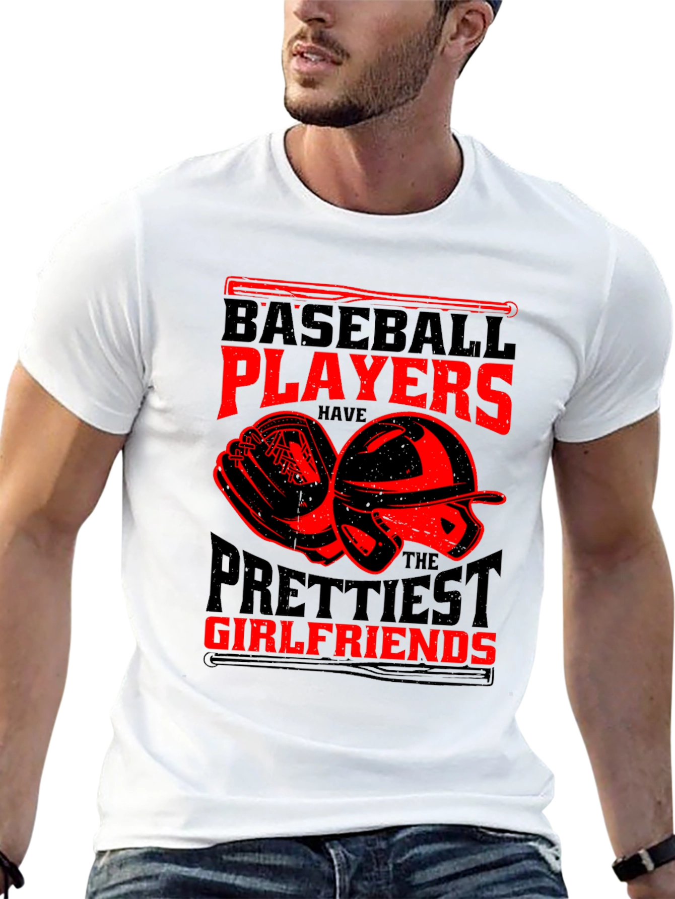 Black Baseball Player T-Shirt -  Prettiest Girlfriends view 13