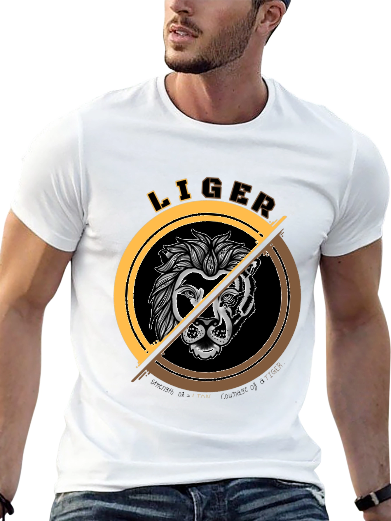 Black Liger Graphic Tee - Strength and Courage Shirt view 13