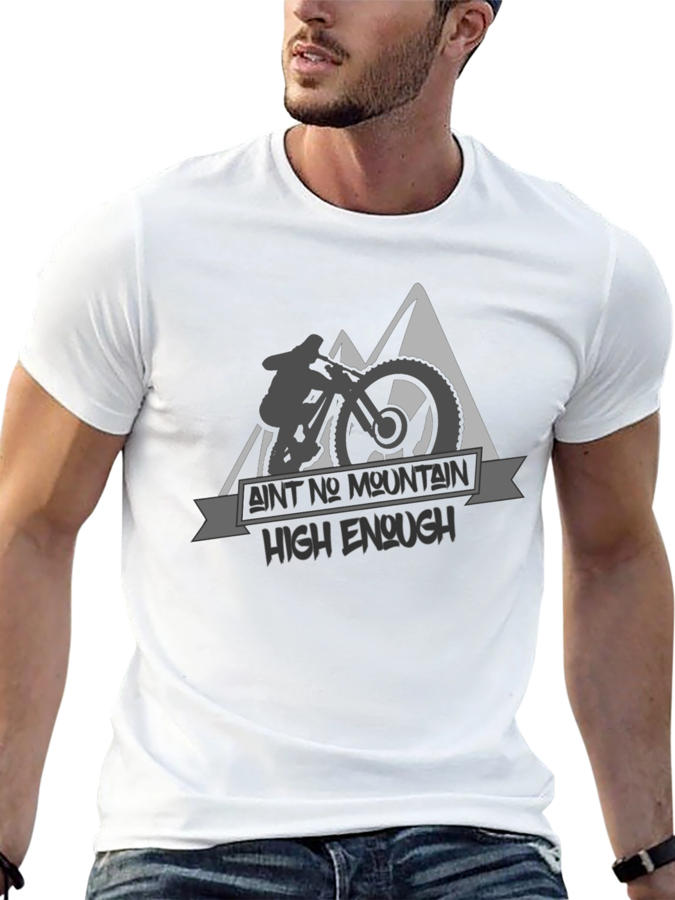 Black Mountain Bike Graphic Tee - Ain't No Mountain High Enough view 13