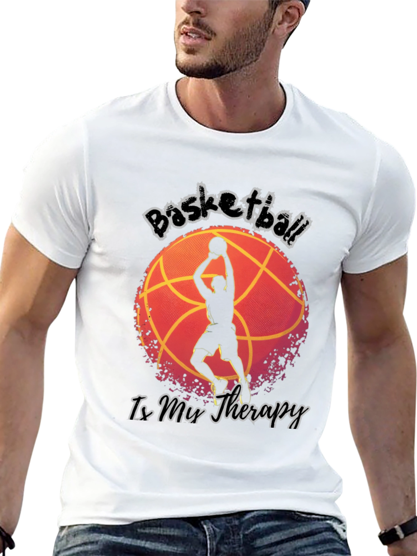 Black Basketball Is My Therapy T-Shirt view 13