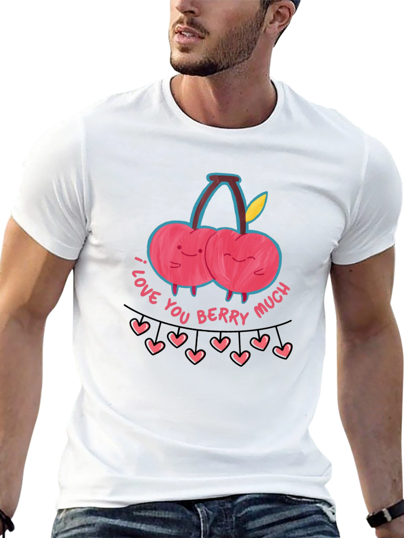 Black I Love You Berry Much Graphic Tee view 13