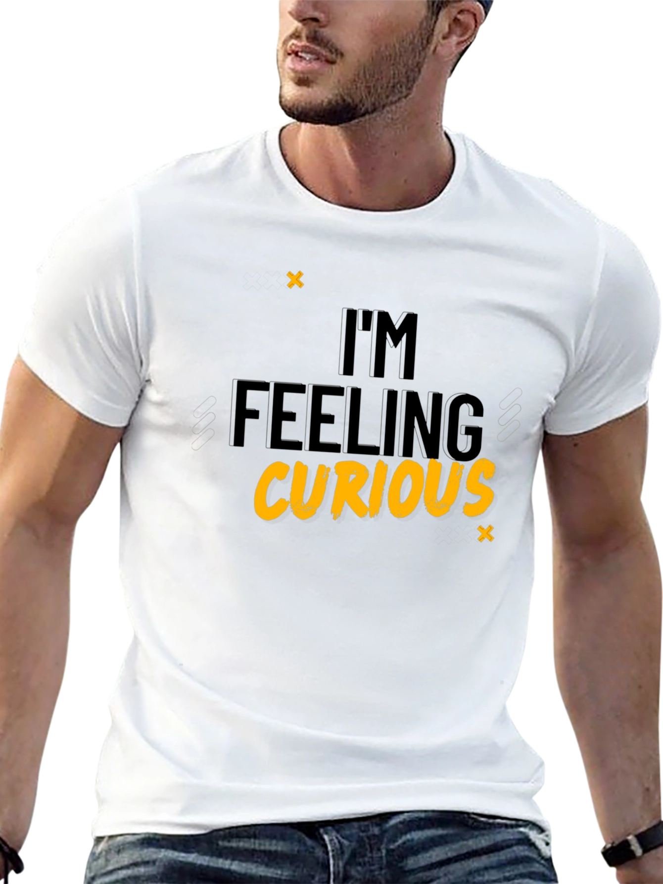 Black I'm Feeling Curious Black T-Shirt view 13
